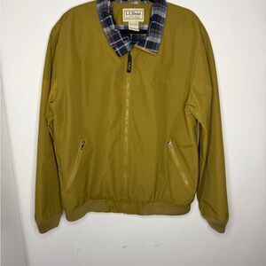 LL Bean Men’s Warm Up Jacket Flannel Lined Outdoor Full Zip